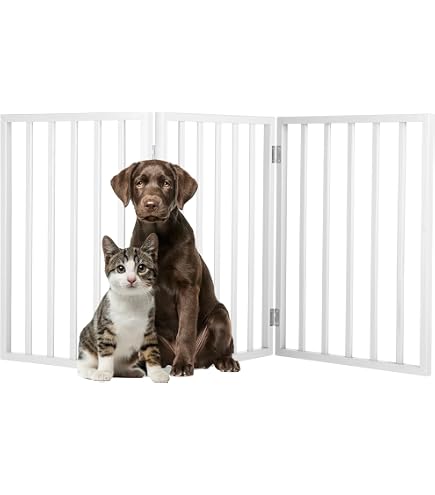 Indoor Pet Gate - 3-Panel Folding Dog Gate for Stairs or Doorways